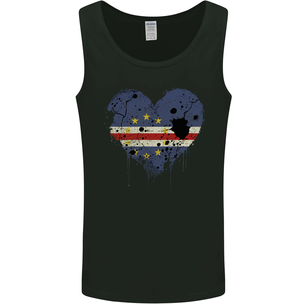 Love Cape Verde Flag Verdean Day Football Mens Vest Tank Top