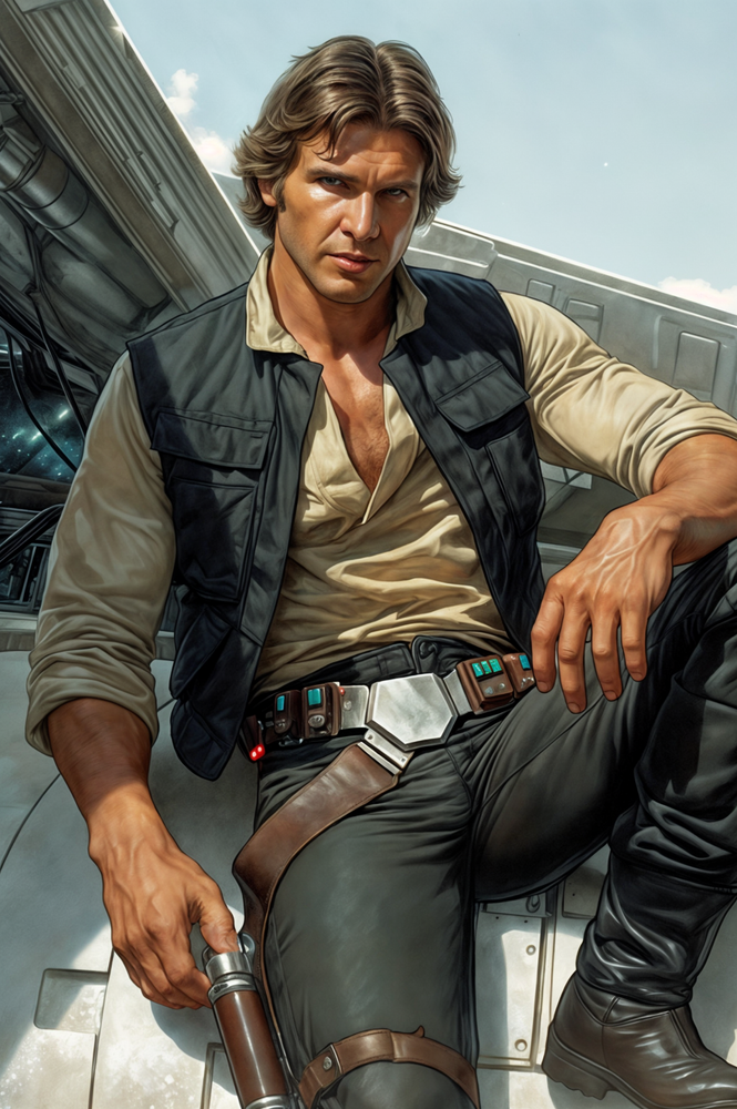 Limited Edition HAN SOLO Fine Art Print 13x19 Star Wars Cel 1 of 30