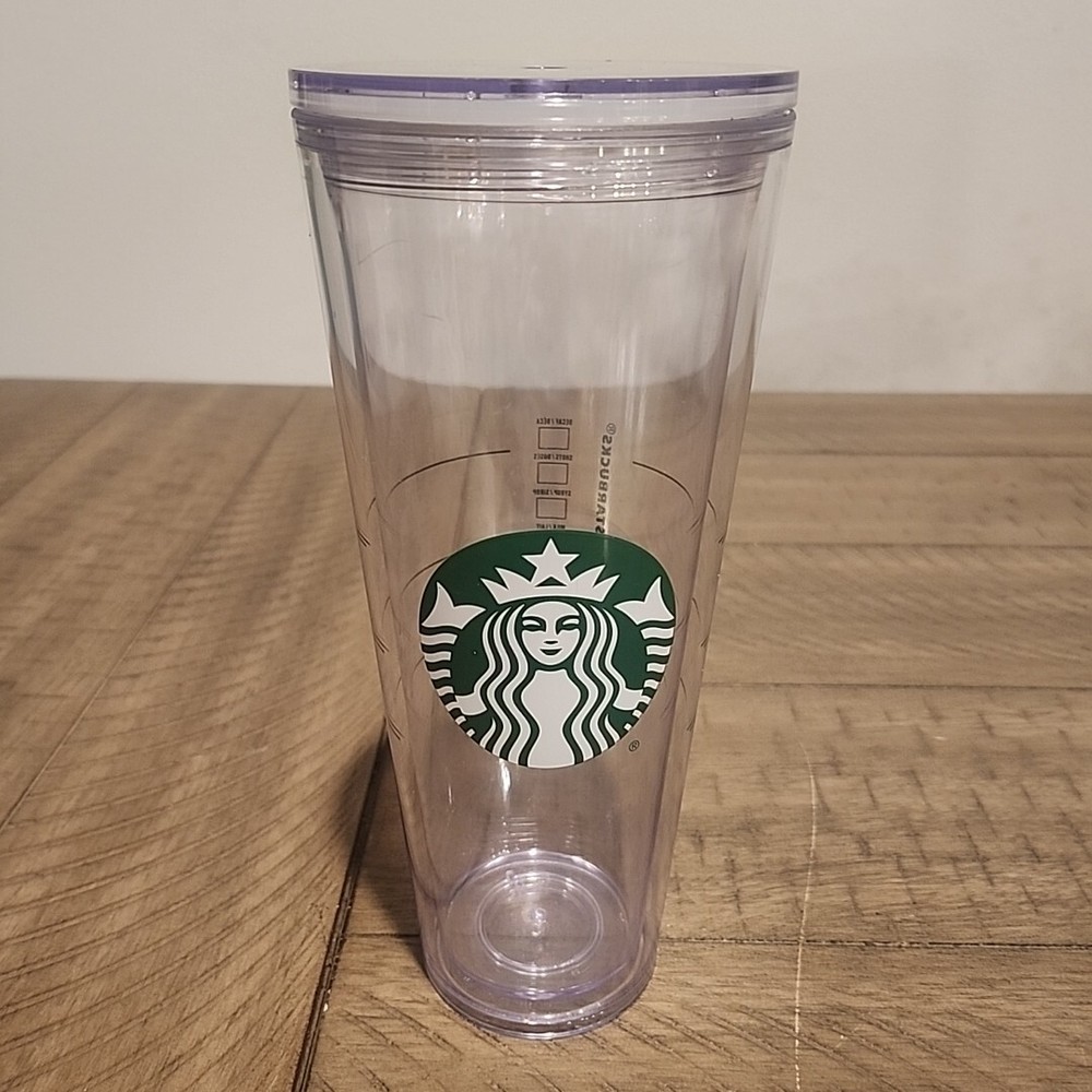 Starbucks 24oz Venti Clear Acrylic Double Wall Cold Cup Tumbler No Straw-image