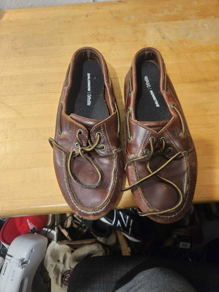 Timberland Annapolis Mens Brown Leather Boat Shoes Size 10 M Lace Up