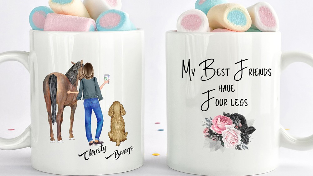 Custom  Dog Mom Mug Dog Horse Gift Dog Mom Gift Dog Lover Gift Dog Mug Dog Mom