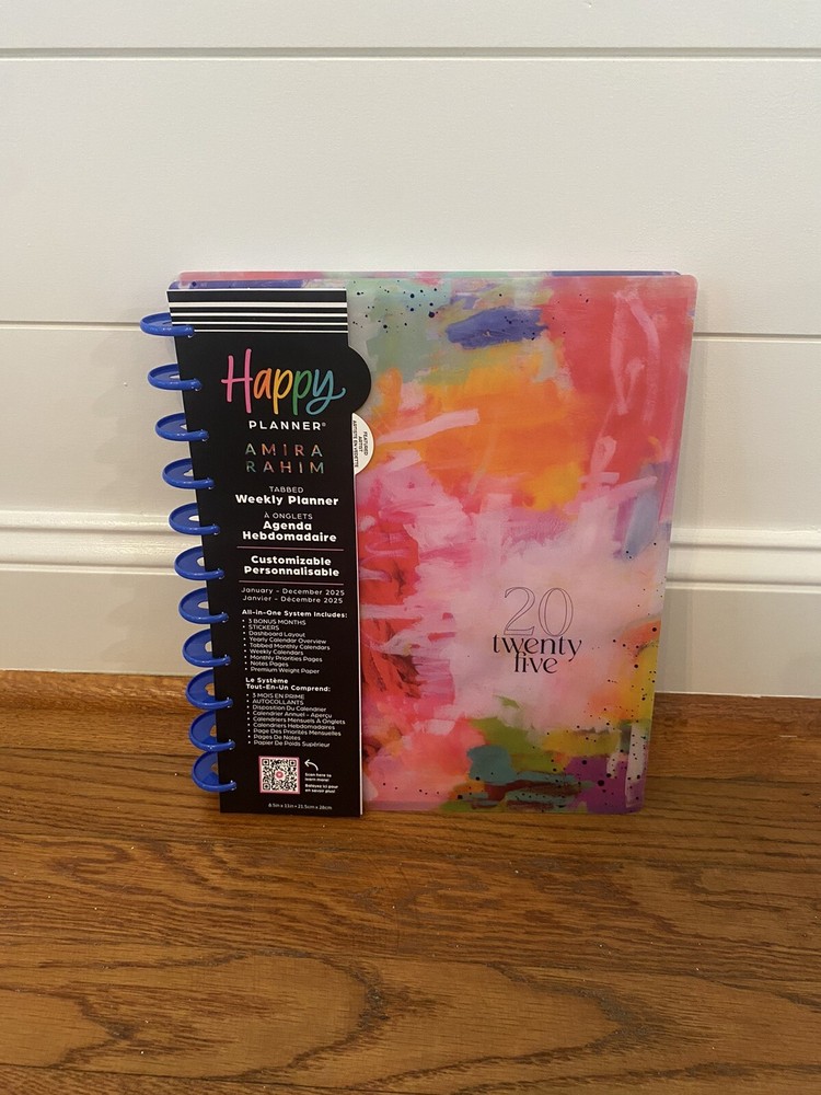 The Happy Planner 2025 Big Dashboard Layout Planner New Year Watercolor Pink-image