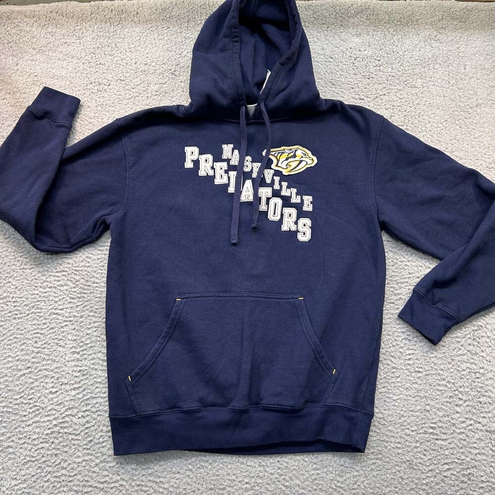 Nashville Predators Hoddie Sweater Men Medium Blue Hockey Pullover