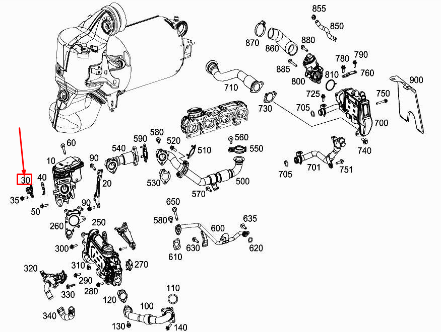 MB GLE W167 A6541400344 MB Exhaust Intermediate Flange NEW ORIGINAL