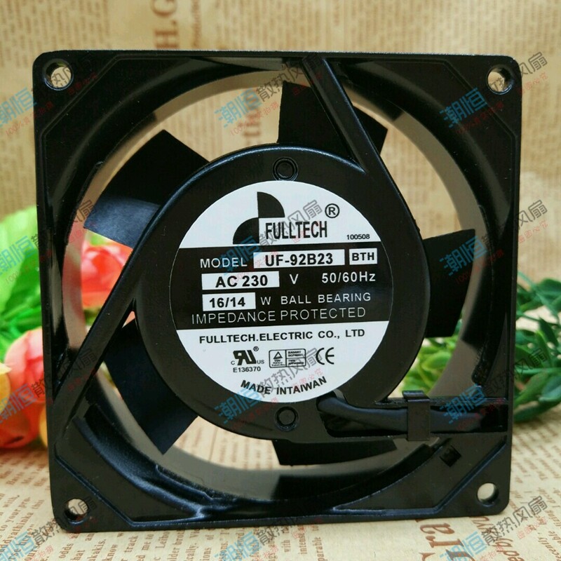 1 PCS FULLTECH Fan UF-92B23BTH  AC 230V  16/14W 92*92*25mm Aluminum frame fan /