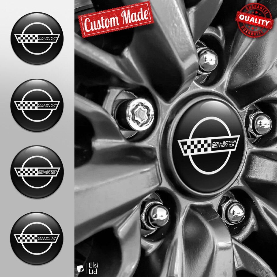 Corvette C4 Wheel Cap Decals Set of 4 Custom Rim Emblems