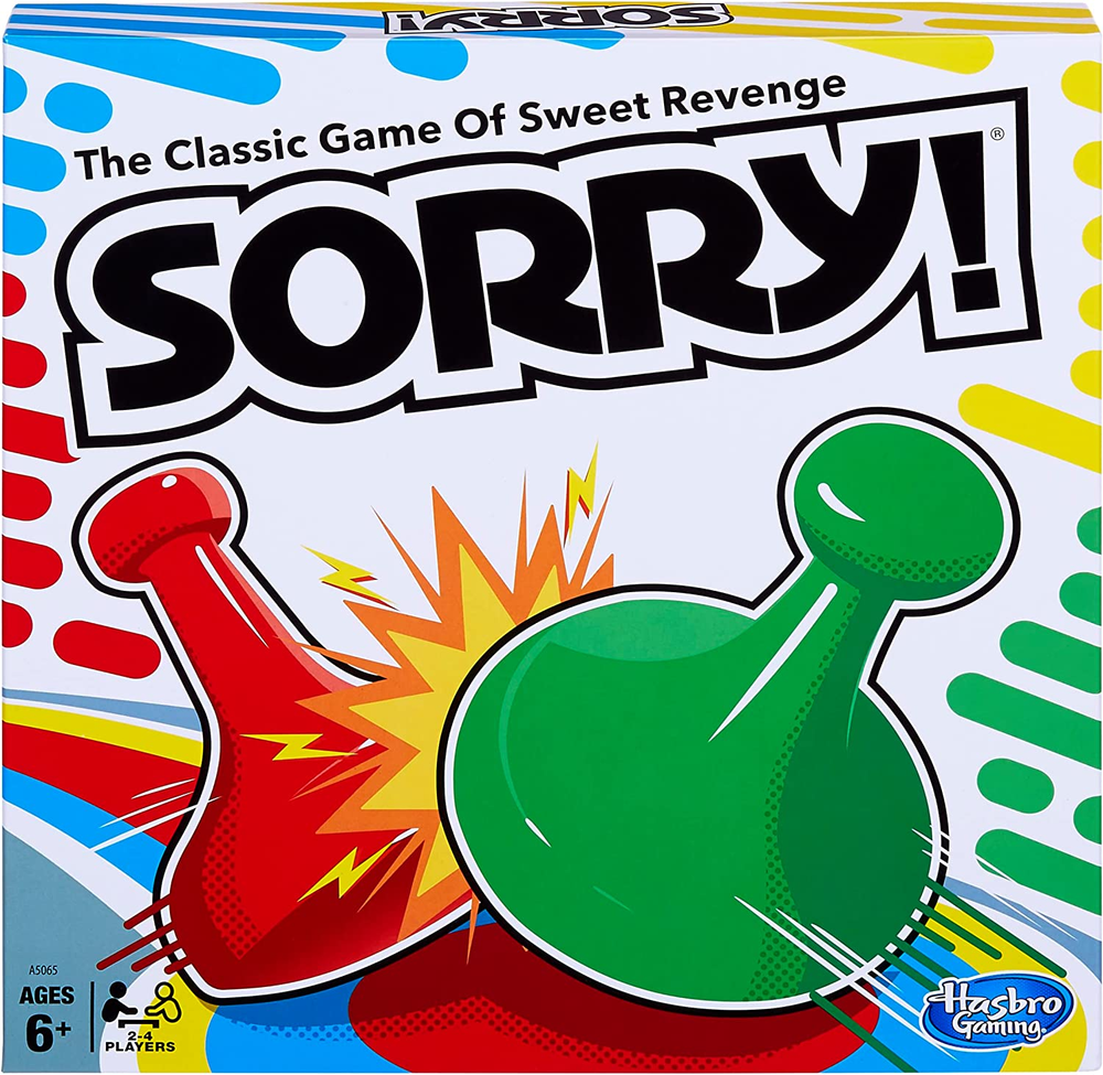 Sorry! Kids Board Game, Family Board Games for Kids and Adults, 2 to 4 Players,