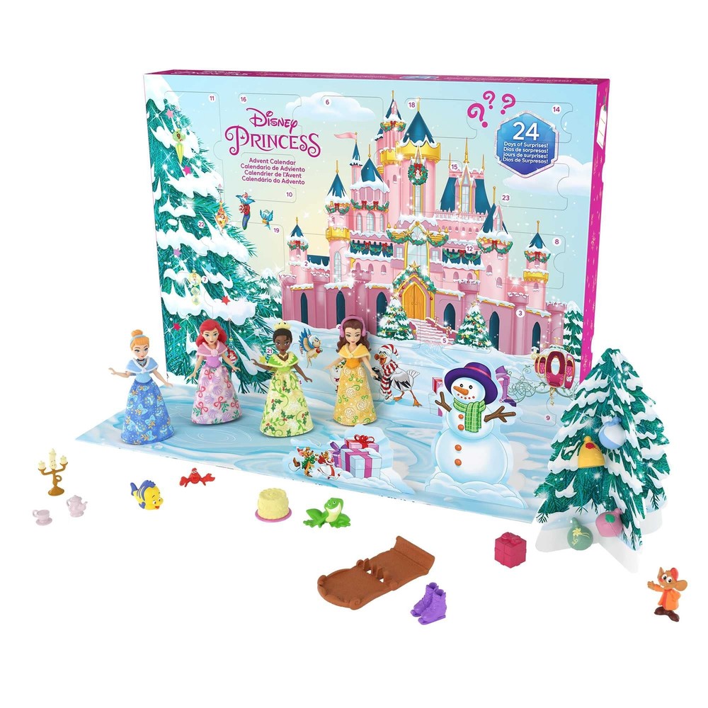 Mattel Toys, Advent Calendar with 24 Days of Surprises Including 4 Princess S...