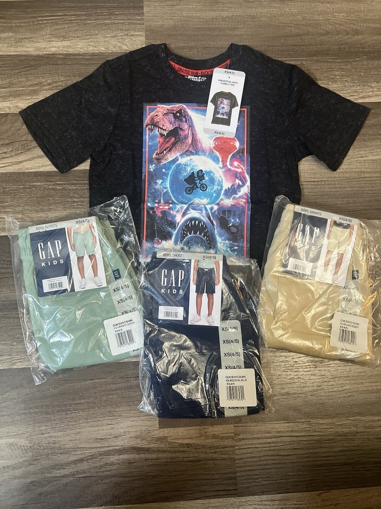 New 4pc Gap Kids Shorts & Shirt  Lot Youth Size XS (4/5)