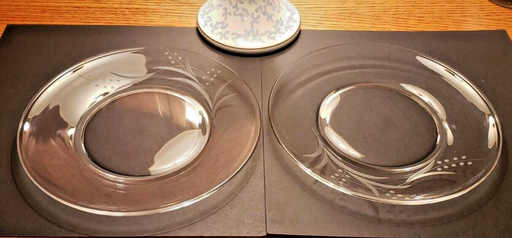 Fostoria Crystal Gray Cut Spring Pattern 8 1/2