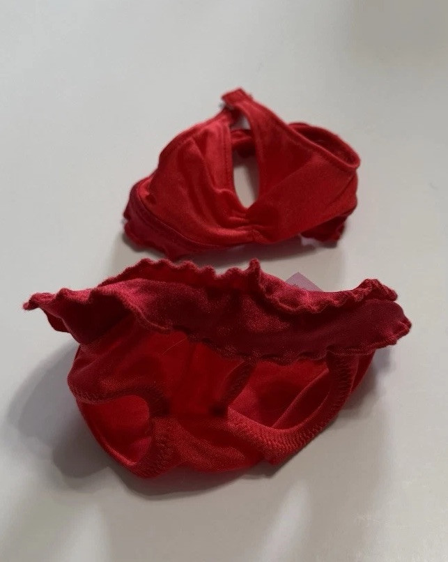 American Girl doll red ruffle bikini swimsuit outfit 18