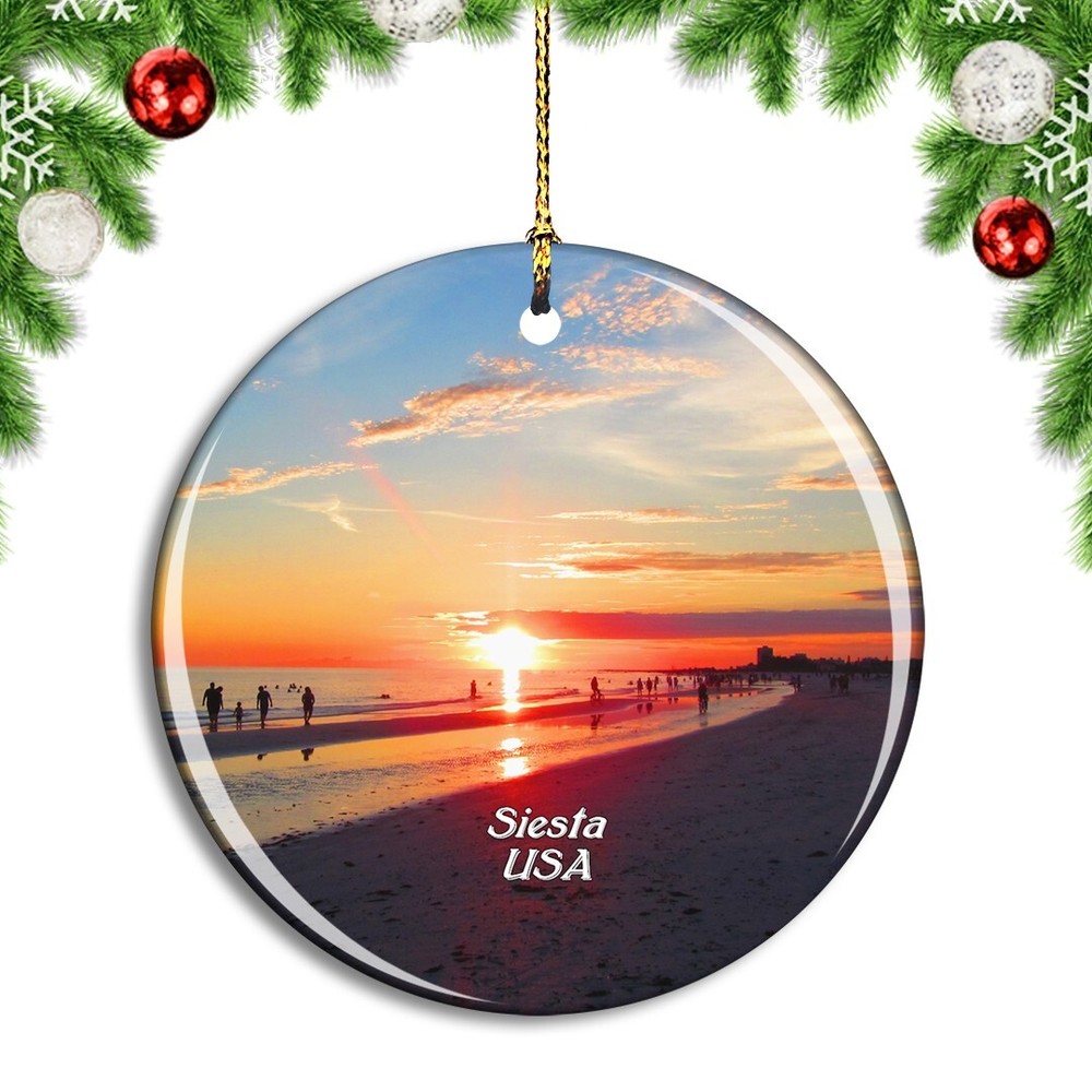 USA America Siesta Key Beach Christmas ornament city travel souvenir