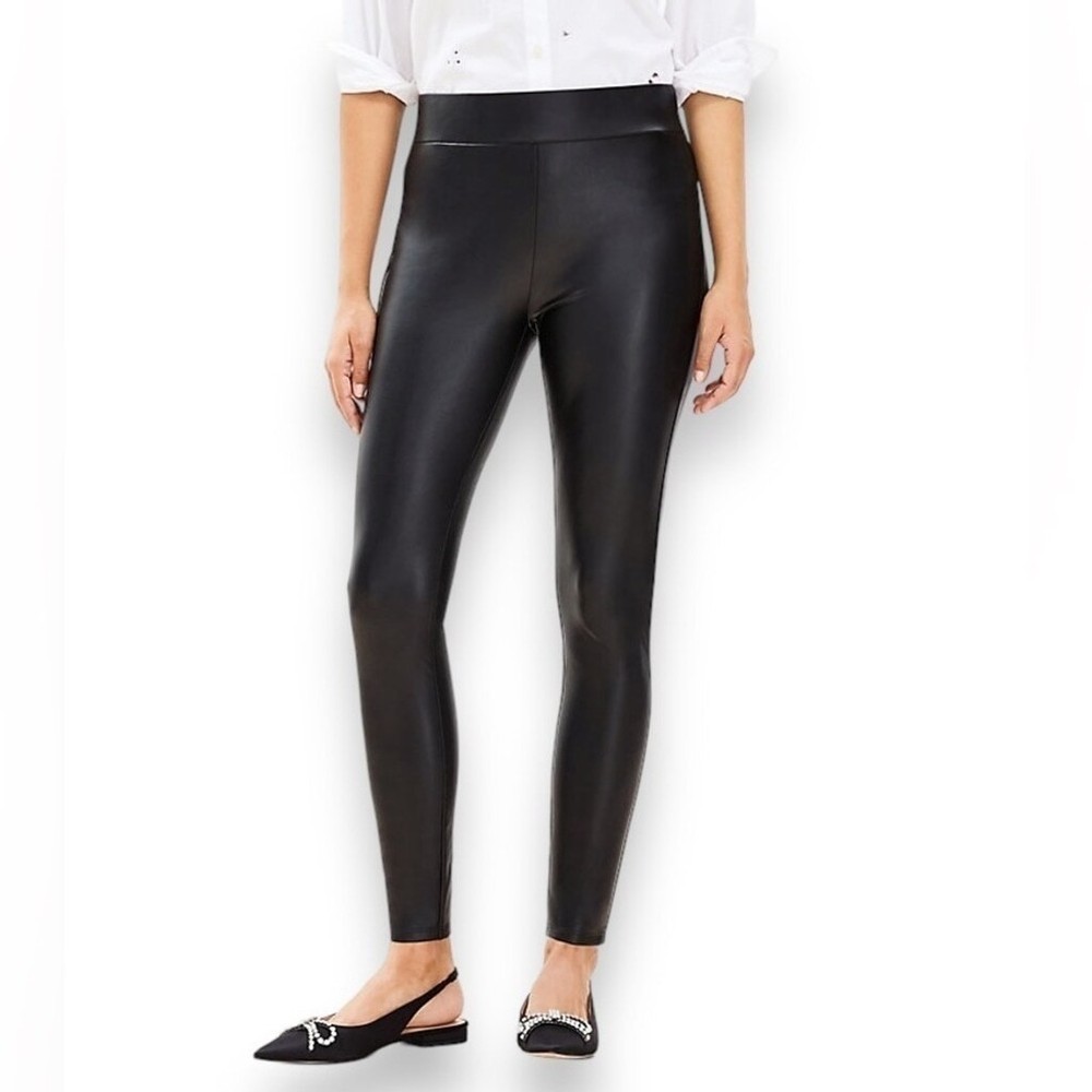 Loft Black Faux Leather Leggings Pants Women’s Size Medium
