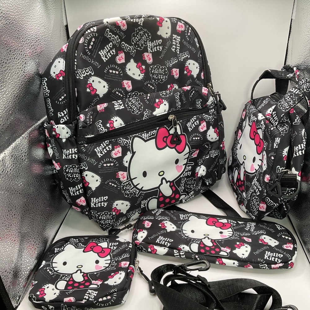 Hello Kitty 4-Piece School Set with Backpack Pencil Case and Wallet