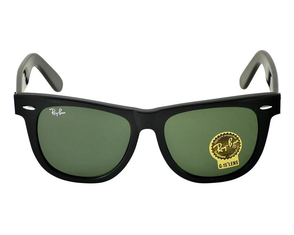Ray-Ban Sunglasses RB2140 Original Wayfarer Black Frame Green Lenses Unisex