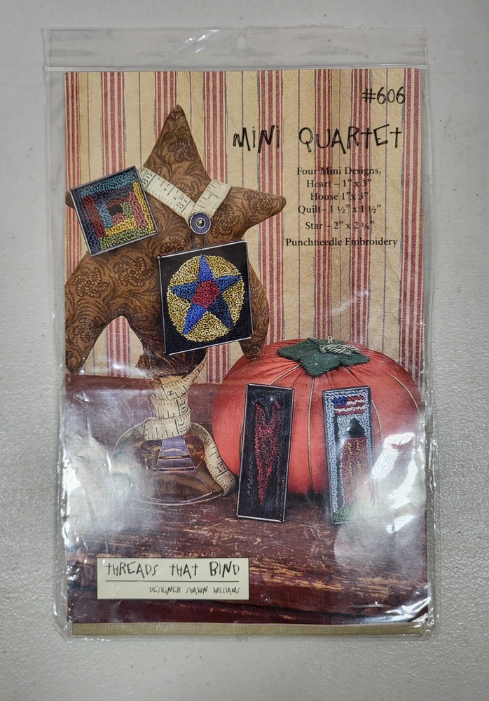 Mini Quartet Punch Needle Embroidery Pattern #606 Threads That Bind