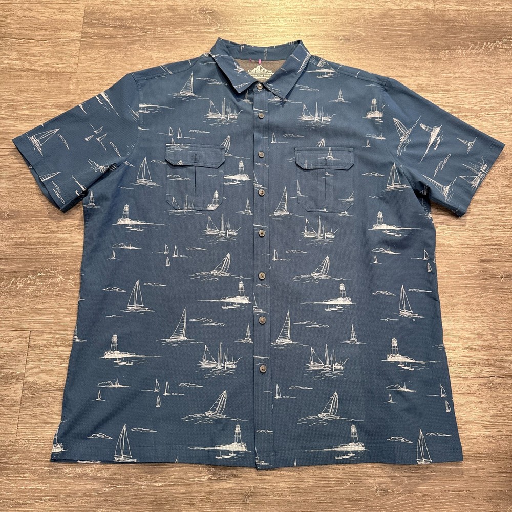 Croft and Barrow Men's 2XL Performance Plaid Quick-Dry Vented Shirt for Outdoor Fishing