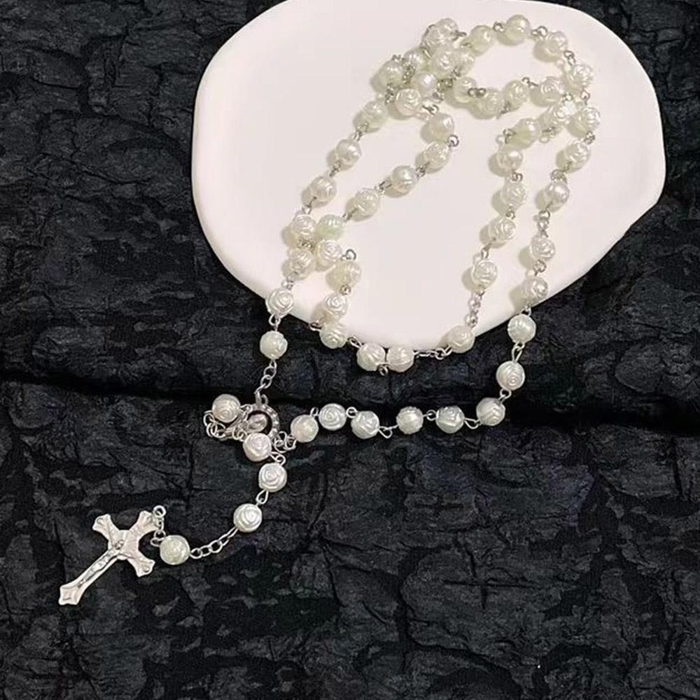 Woman Necklace Cross Pendant Long Sweater Chain Hot V2