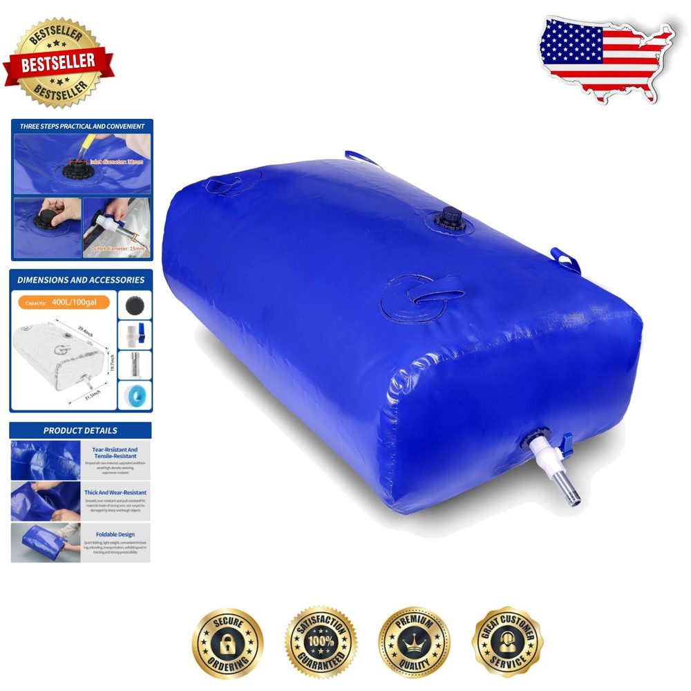 400L Soft Water Bag for Camping Gardening and Fire Safety  