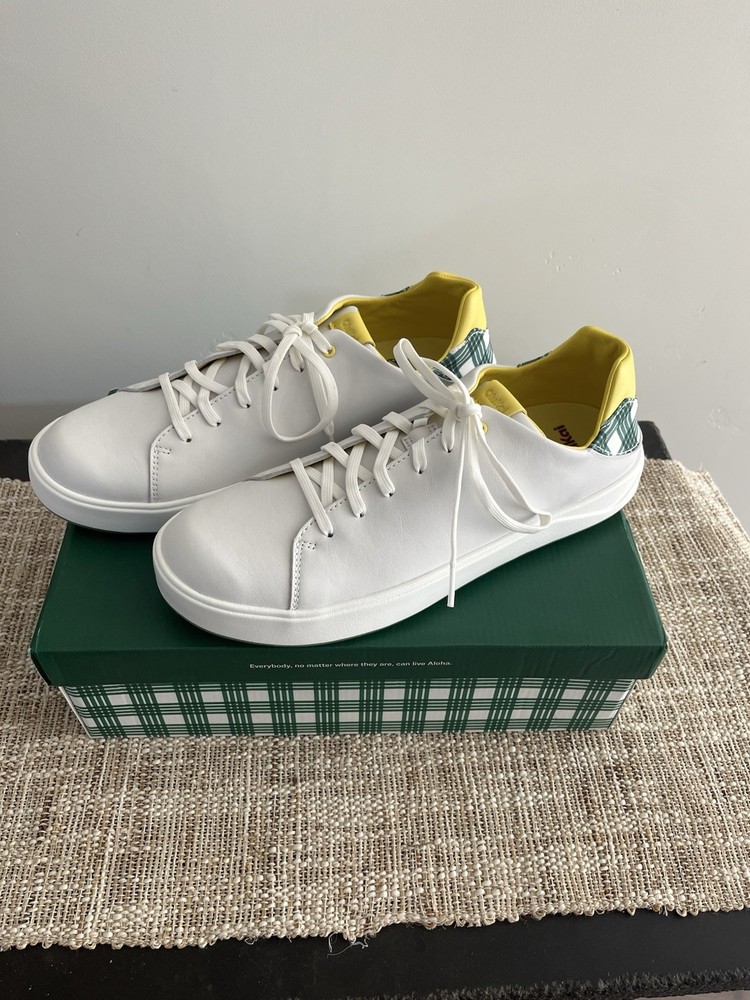 Olukai 2025 “The Masters” Wai‘alae Golf Shoes-Bright White/Medium Green Size 12