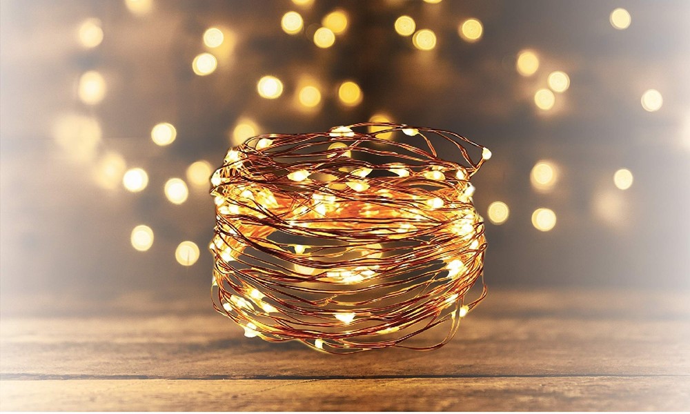 Remote-Controlled Copper Fairy Lights with 8 Modes for Christmas Decor