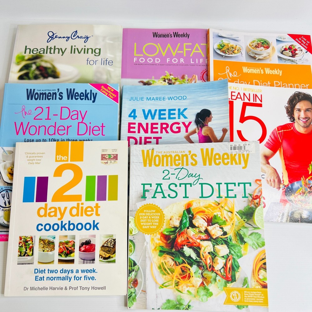 Low-Fat Cookbook Paperback Books x 8 Dieting Diet Fast Healthy Weight Loss Food