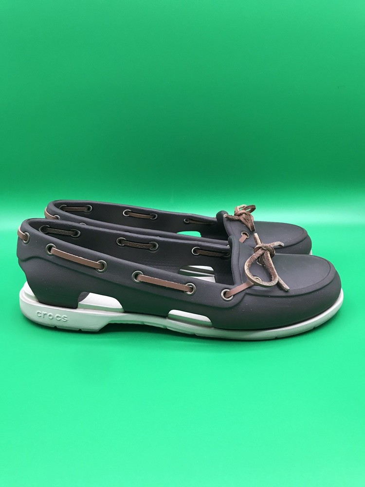 Crocs Womens Brown Tan Boat Shoes Slip On Loafers Size 7