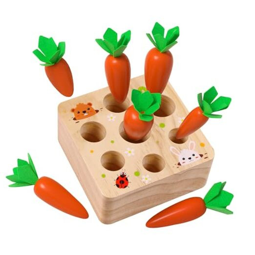 Montessori Toys for 1 Year Old, Montessori Baby Carrots Toy for 6-12 Months,