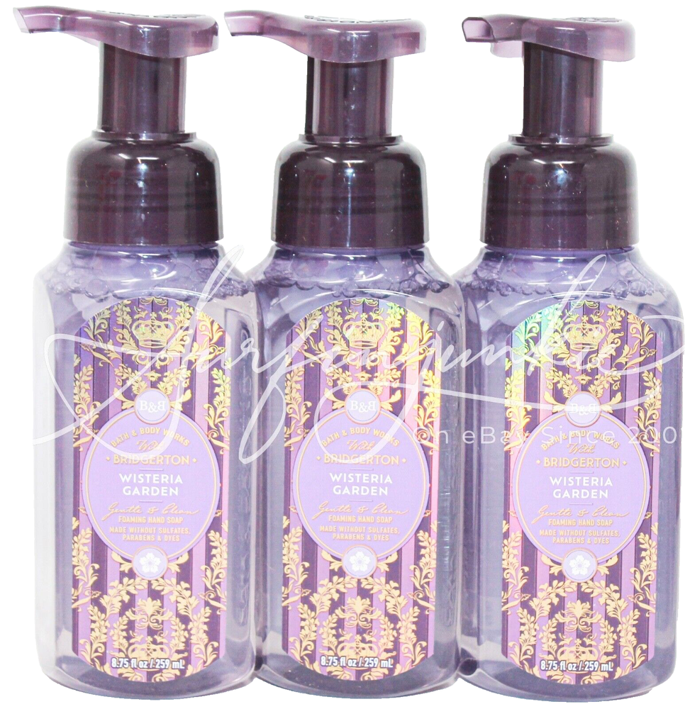 Bath & Body Works Wisteria Garden Hand Wash Soap Foaming Foam 3pc Purple Gold