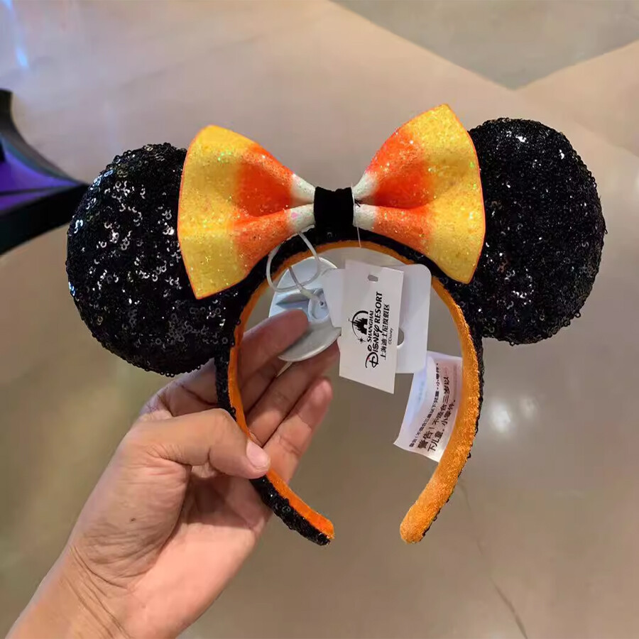 Disney Parks Limited Bow Halloween Candy Corn Sequins Minnie Ears Headband