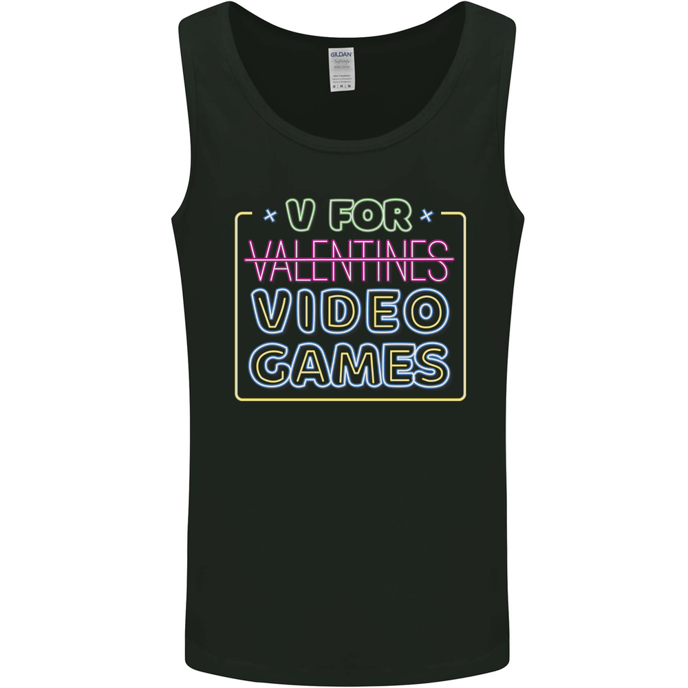 V Video Games Anti Valentines Day Gamer Gaming Mens Vest Tank Top