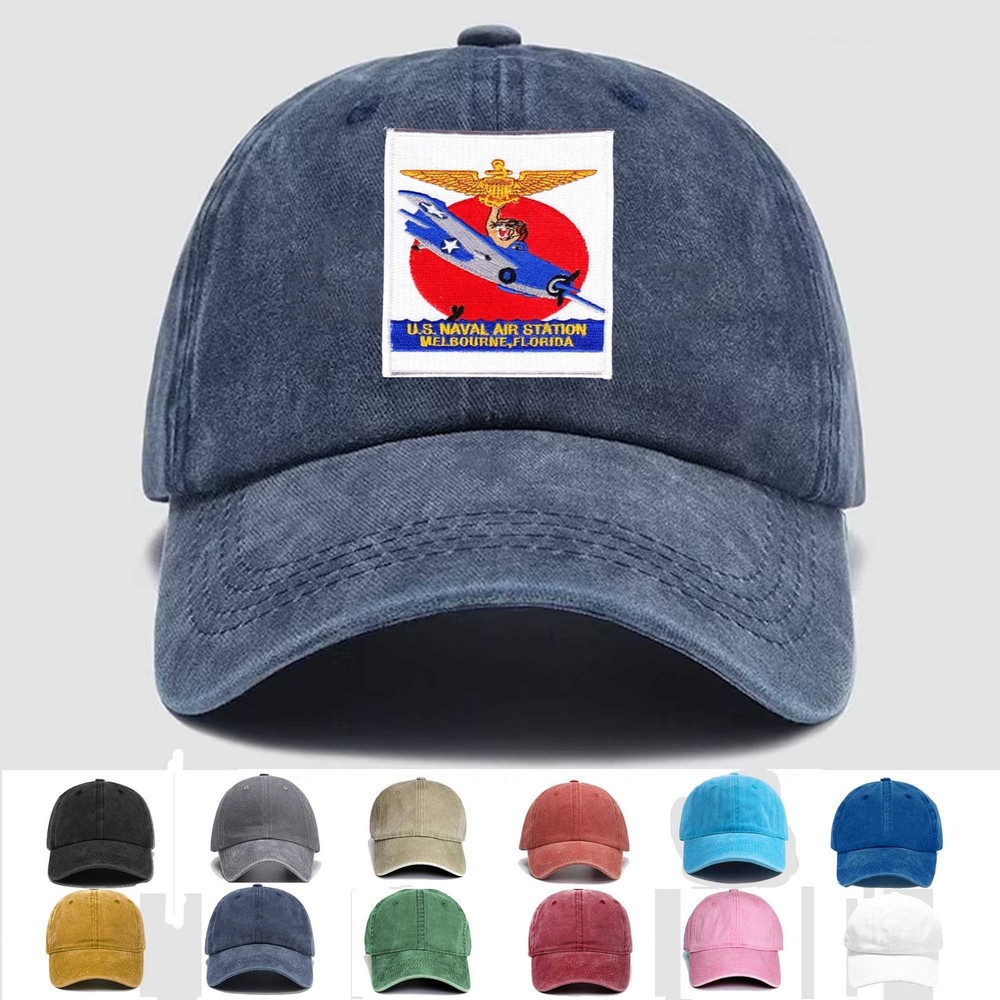 Custom Embroidered Hat National Air Station Melbourne-Florida WWII, Veteran Cap