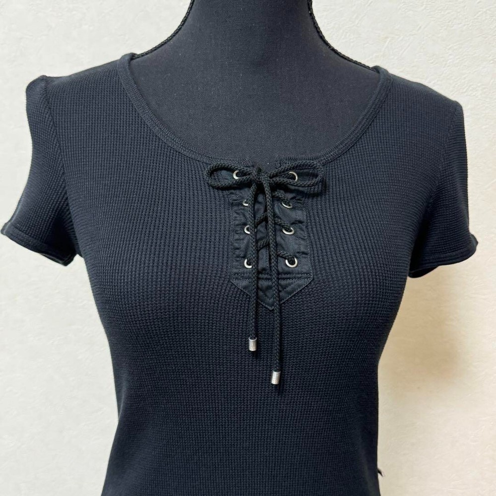 BURBERRY LONDON T-Shirt Cut & Sewn Silk Cotton Short Sleeve Women Size 2 Used