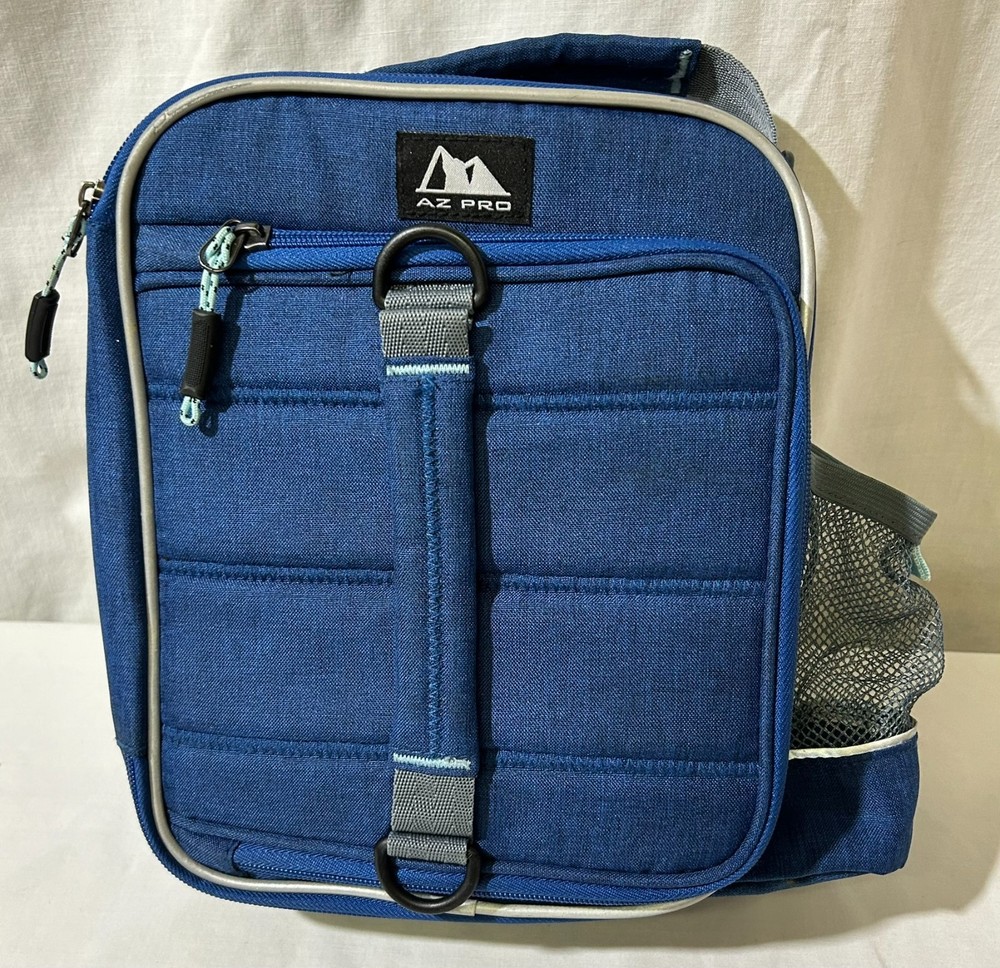 Arctic Zone Pro Blue upright expandable lunch bag w/bottle pouch