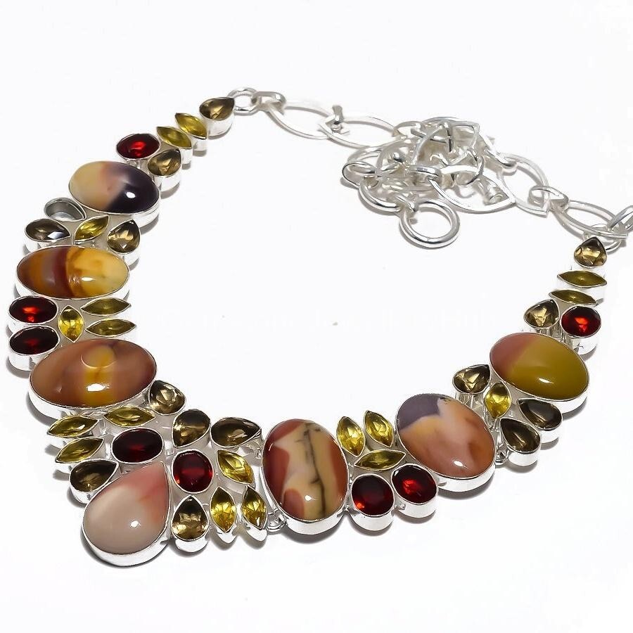 Cyber Monday Sterling Silver Mookaite Citrine Necklace Jewelry  -image