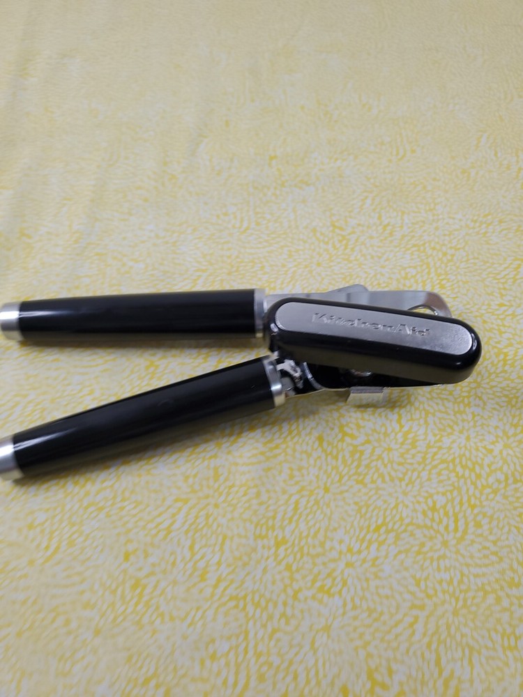 KitchenAid BLK Can Opener MultiFunction Bottle Cap Removal Head Easy Hand Crank