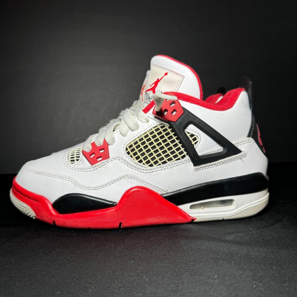 Nike Air Jordan 4 Retro OG GS Fire Red 2020 Men's Shoes - Size 4.5 - 408452 160