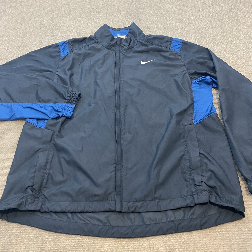 Vintage Nike Jacket Mens Large Blue Casual Sports Logo  Windbreaker 349574 90's
