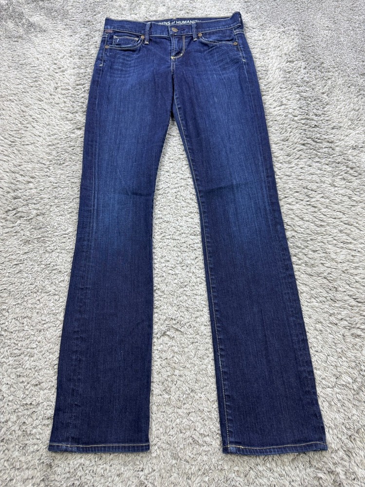 Citizens Of Humanity Women’s Ava Low Rise Straight Leg Stretch Denim Jeans in 25x31 Dark Wash