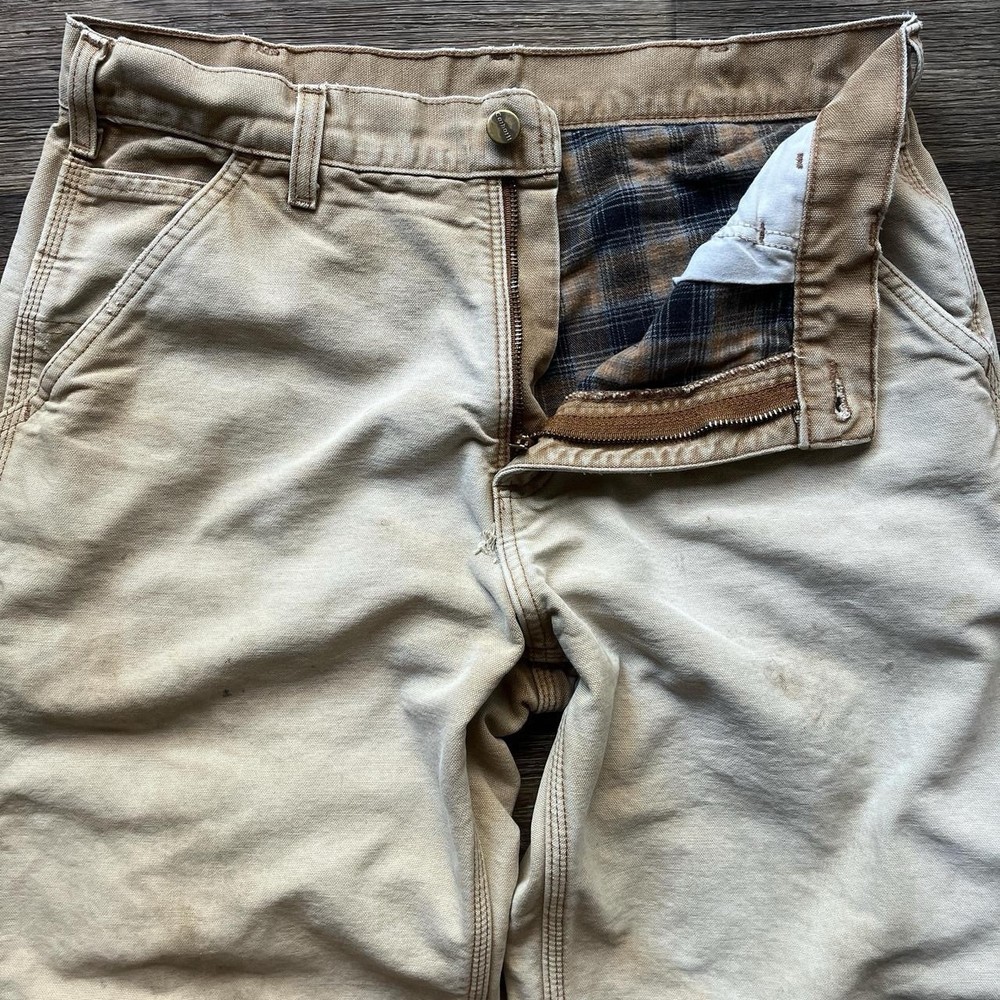 1990s Flannel/Blanket Lined Faded Carhartt Carpenter Pants