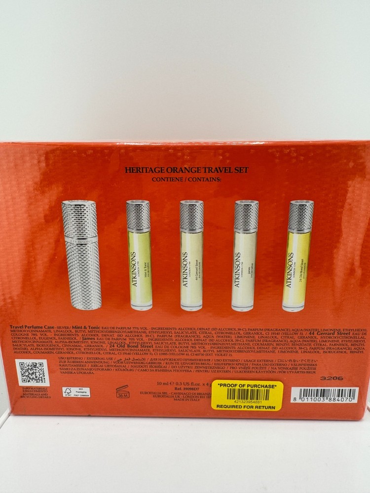 🧡 Atkinsons – Heritage Orange Travel Set 4 x 10ml