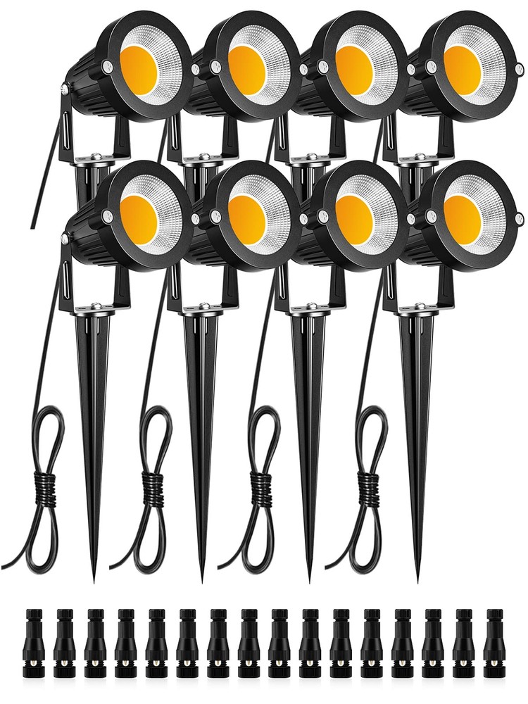 ZUCKEO 5W Waterproof LED Landscape Lights Set of 8 for Outdoor Use