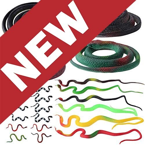 22 Pcs Fake Snake Rubber Snakes Snake Garden Props to Scare Birds Squirrels Mice