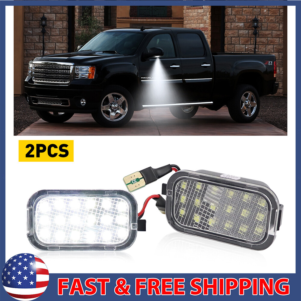 2X LED Side Mirror Puddle Light For Chevy Avalanche Silverado Suburban Tahoe GMC
