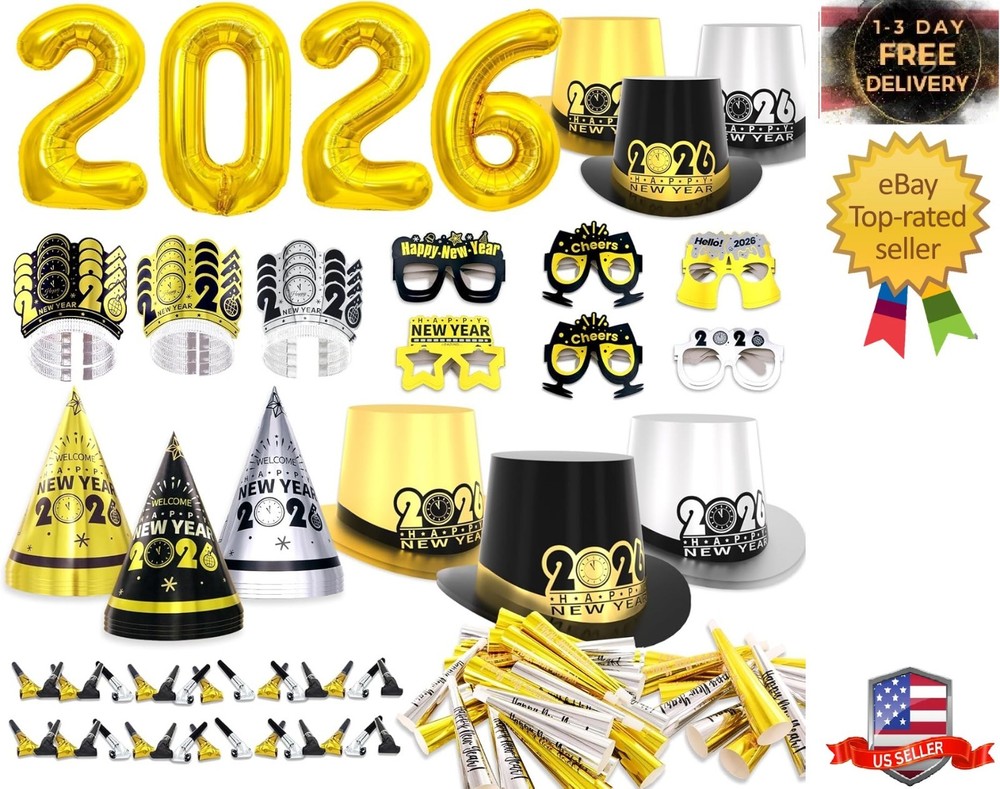 New Years Eve Party Supplies 2026 for 24 Guests, Happy New Years Decorations Par-image