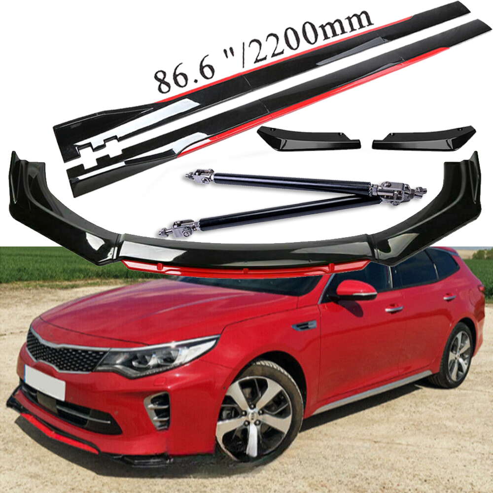 For Kia Optima 2001-20 Front Bumper Lip Spoiler Splitter Side Skirt Body