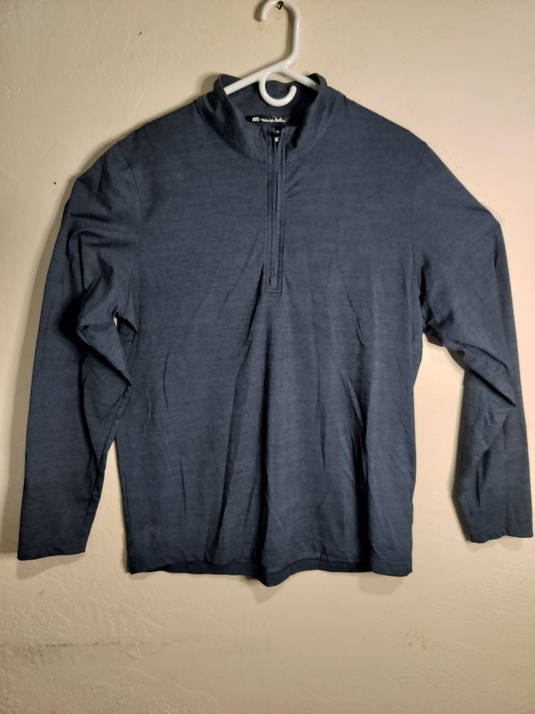 Travis Mathew Sweatshirt Mens Large Gray 1/4 Zip Pullover Performance Golf