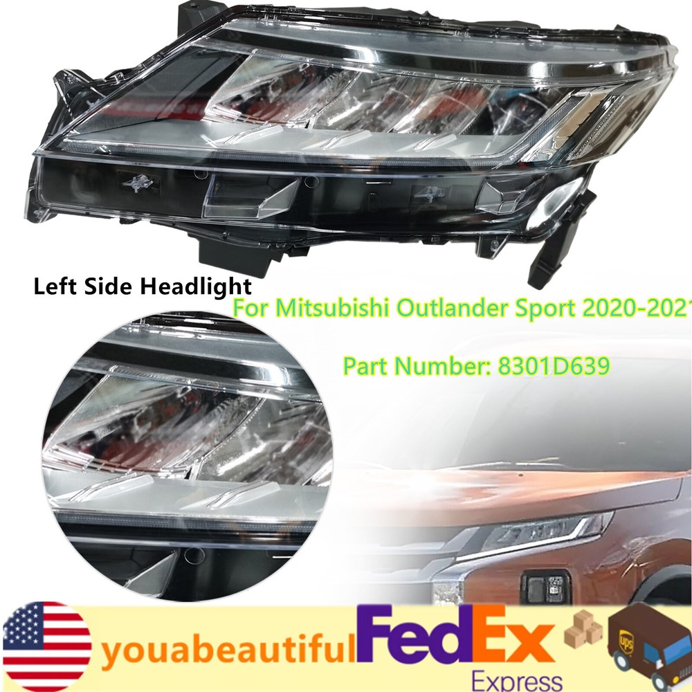 For Mitsubishi Outlander Sport 2020 2021 Left Driver Side Headlight 8301D639