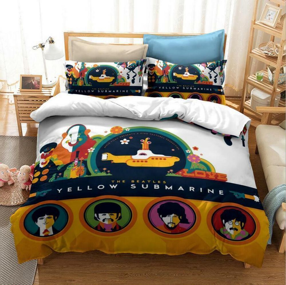 Black White Retro Style The Beatles #1 Quilt Duvet Cover Set Doona Cover Single