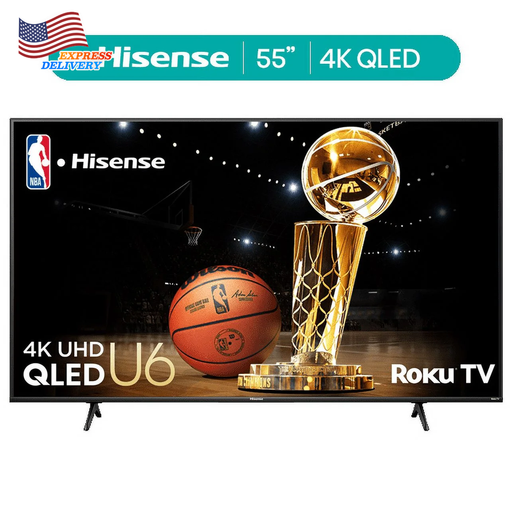 55U6HR 55-Inch QLED 4K UHD Roku Smart TV 2024 Model